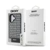 DKNY PU Bőr Ismétlődő Minta és Alsó Csík MagSafe iPhone 16 Tok Fekete - 4. kép