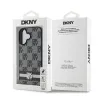 DKNY PU bőr kockás mintás és csíkos tok iPhone 16-hoz, fekete - 4. kép