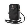 Guess PU Grained 4G Metal Logo Wallet Phone Bag Zipper Fekete - 1. kép