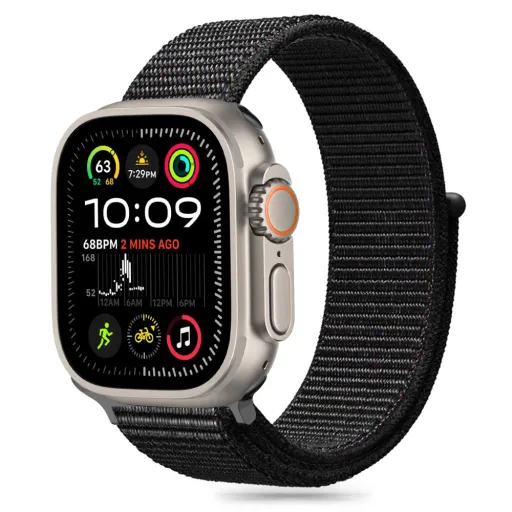 TECH-PROTECT NYLON APPLE WATCH 6 / 7 / 8 / 9 / 10 / SE (40 / 41 / 42 MM) FEKETE szíj