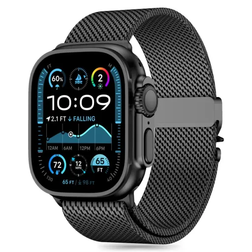 TECH-PROTECT MILANO APPLE WATCH 6 / 7 / 8 / 9 / 10 / SE / ULTRA 1 / 2 (44 / 45 / 46 / 49 MM) FEKETE szíj