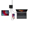 UNIQ Surge 90W 2xUSB Quick Charge 3.0 + 2xUSB-C PD 3.0 HUB, töltőállomás szénfekete - 0. kép