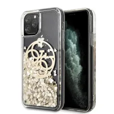 iPhone 11 Pro arany tok Guess Circle Liquid Glitter (GUHCN58LGGITDGO)