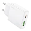 Borofone hálózati töltő BN25 Wish - USB + Type C - PD QC 3.0 30W fehér - 0. kép