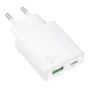Borofone hálózati töltő BN25 Wish - USB + Type C - PD QC 3.0 30W fehér - 1. kép