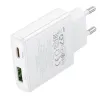 Borofone hálózati töltő BN25 Wish - USB + Type C - PD QC 3.0 30W fehér - 3. kép