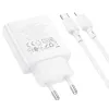 Borofone fali töltő BN25 Wish - USB + Type-C - PD QC 3.0 30W Type-C to Lightning kábellel fehér - 3. kép