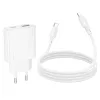 Borofone fali töltő BN25 Wish - USB + Type-C - PD QC 3.0 30W Type-C to Lightning kábellel fehér - 4. kép