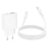 Borofone fali töltő BN25 Wish - USB + Type C - PD QC 3.0 30W Type C - Type C kábellel fehér - 4. kép