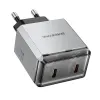 Borofone Hálózati töltő BN21 Lena - 2xType C - PD 40W szürke - 2. kép