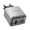 Borofone Hálózati töltő BN20 Lena - USB + Type C - PD 35W szürke - 2. kép