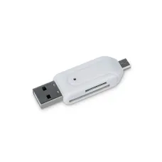 Forever microSD / SD kártyaolvasó USB + microUSB fehér OTG