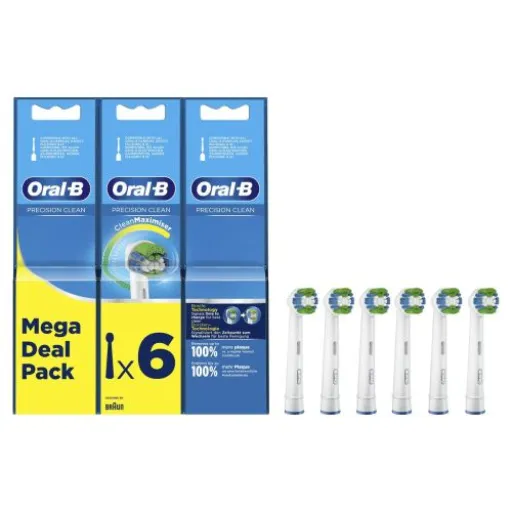 Oral-B Elektromos Fogkefe Cserefej Precision Clean EB20-6 (6db) Fehér EU