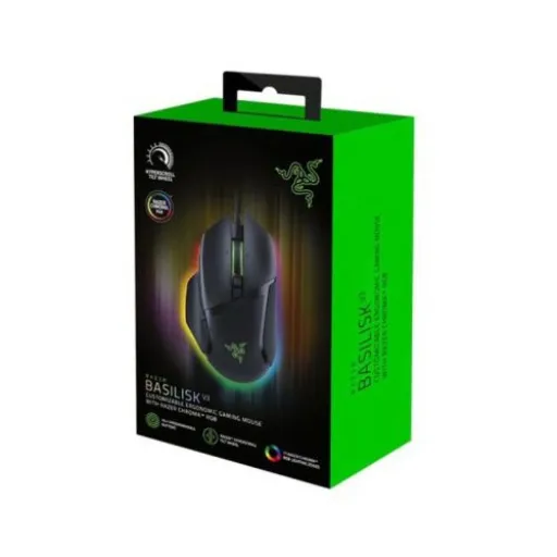 Razer Basilisk V3 Vezetékes Gaming Egér 10+1 Gomb, 26000 DPI, RGB, Fekete EU(RZ01-04000100-R3M1)