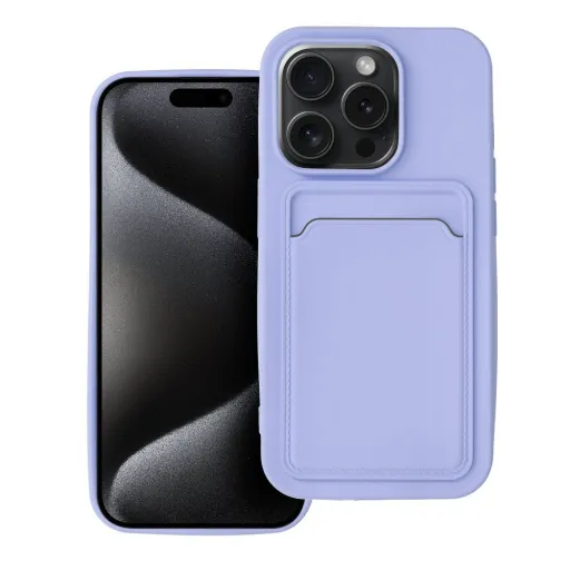 Kártyatartós telefontok iPhone 15 Pro lila tok Kártyatartós telefontok iPhone 15 Pro lila tok