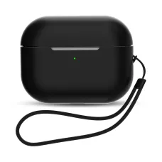 Szilikon tok AirPods Pro 2 / AirPods Pro 1 + csuklópánt pánt - fekete