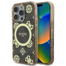 Guess IML 4G Peony MagSafe tok iPhone 16 Pro Max barna tok