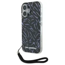 Karl Lagerfeld Zebra Pántos iPhone 16 tok - Lila