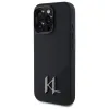 Karl Lagerfeld Silicone Shadow Metal Initial MagSafe iPhone 16 Pro tok - Fekete - 0. kép