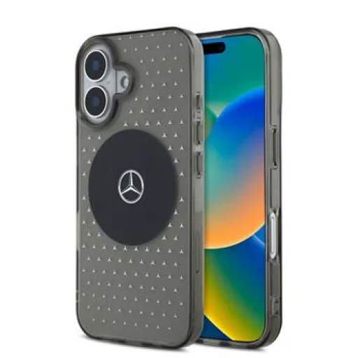 Mercedes PC/TPU Star Pattern MagSafe tok iPhone 16 Plus Fekete tok