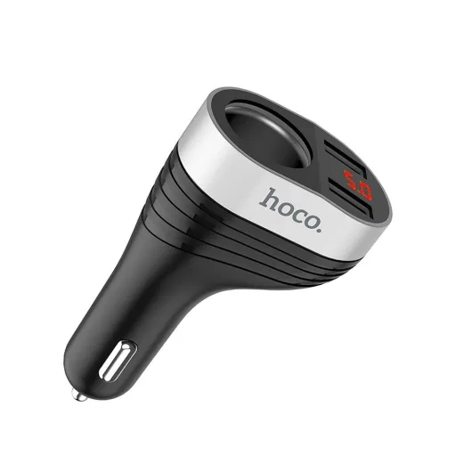HOCO Z29 autós szivargyújtós töltő 2x USB 3,1A + szivargyújtós aljzat fekete
