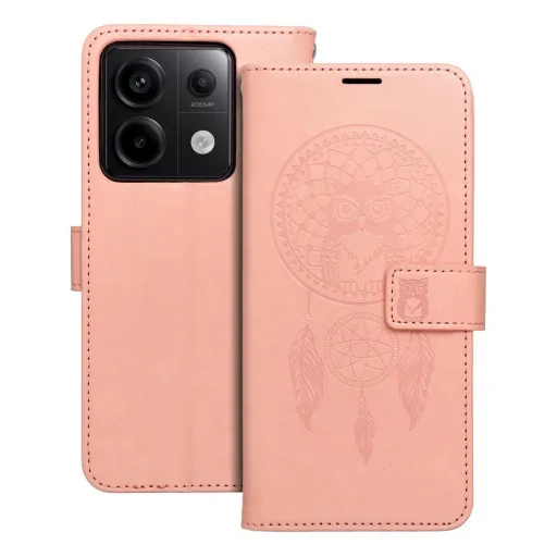 MEZZO fliptok Xiaomi Redmi Note 13 Pro 5G álomfogó barackbársony tok