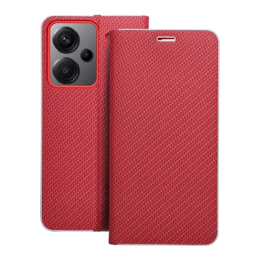 LUNA fliptok Carbon for XIAOMI Redmi Note 13 Pro Plus 5G piros tok