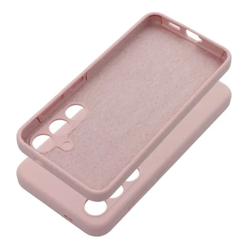 Case SILICONE 2mm Samsung S24 FE homok rózsaszín tok