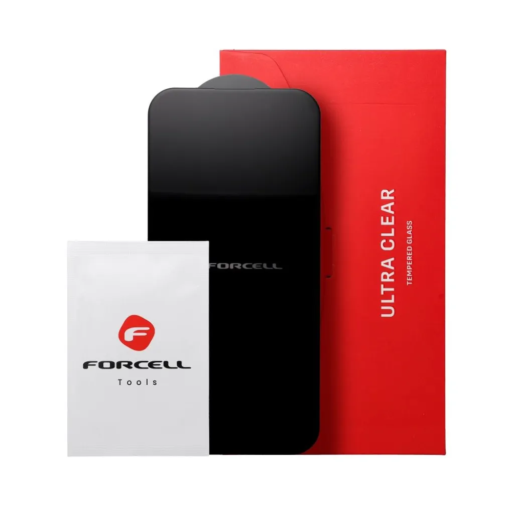 Forcell Ultra Clear üvegfólia - Samsung Galaxy A05s fekete üvegfólia - 9