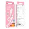 Borofone Cable BX94 Crystal color - USB to Lightning - 2,4A 1 metre light pink - 2. kép