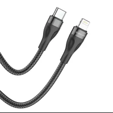 Borofone Kábel BX61 Forrás - Type C - Lightning - PD 20W 1 méter fekete
