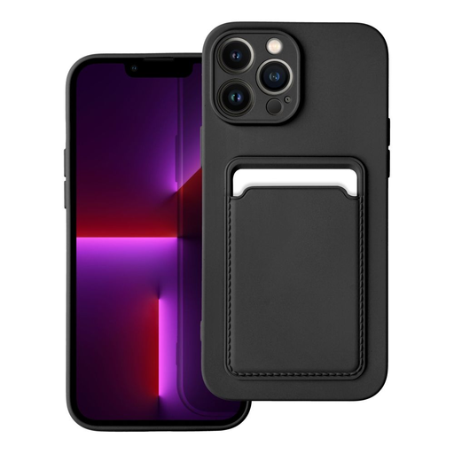 iPhone 13 Pro Max kártyatartós szilikontok fekete tok iPhone 13 Pro Max kártyatartós szilikontok fekete tok