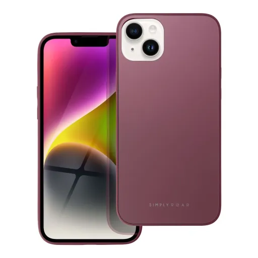 Roar Matte Glass tok - iPhone 14 Plus-hoz borvörös