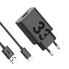 Motorola TurboPower Utazó Töltő USB-A 33W USB-C Kábellel Fekete