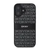 DKNY PU bőr ismétlődő mintás tónusos csíkos tok iPhone 16 Plus fekete tok - 0. kép