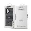 DKNY PU bőr ismétlődő mintás tónusos csíkos tok iPhone 16 Plus fekete tok - 4. kép