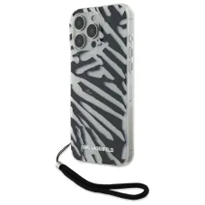 Karl Lagerfeld IML Zebra Pattern & Cord iPhone 16 Pro Max tok - fekete