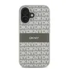 DKNY PU Bőr Mintás Tonális Csík Tok iPhone 16 Beige tok - 0. kép