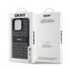 DKNY PU bőr ismétlődő minta tónusos csík tok iPhone 16 Pro Max fekete tok - 4. kép