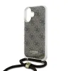 Guess IML 4G Nyomott Crossbody Pántos tok iPhone 16 Barna - 2. kép