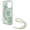 Guess IML Flowers Gyöngy Pántos MagSafe tok iPhone 16 Pro Max - zöld tok - 4. kép