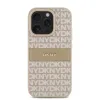 DKNY PU bőrmintás tónusos csíkos tok iPhone 16 Pro Max-hoz rózsaszín tok - 0. kép