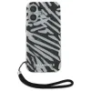 Karl Lagerfeld IML Zebra Mintás és Zsinóros iPhone 16 Tok - Fekete tok - 0. kép