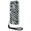 iPhone 16 Fekete Karl Lagerfeld IML Zebra Mintás és Zsinóros tok thumbnail