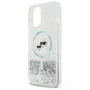 iPhone 16 Plus Priehľadný Karl Lagerfeld Liquid Glitter Karl & Choupette Head Magsafe obal - 1. kép