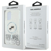 iPhone 16 Plus Priehľadný Karl Lagerfeld Liquid Glitter Karl & Choupette Head Magsafe obal - 3. kép