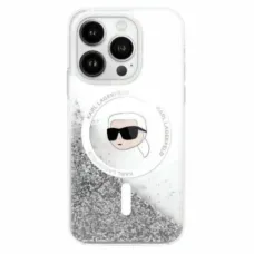 Karl Lagerfeld Liquid Glitter Karl Fej Magsafe Tok iPhone 16 Pro Max - Átlátszó