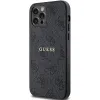 Guess 4G Kollekció Bőr Fém Logós MagSafe tok iPhone 12 Pro / iPhone 12 - Fekete tok - 0. kép