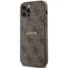 Guess 4G Collection Bőr Fém Logós MagSafe tok iPhone 12 Pro / iPhone 12 - Barna tok - 0. kép