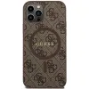 Guess 4G Collection Bőr Fém Logós MagSafe tok iPhone 12 Pro / iPhone 12 - Barna tok - 1. kép